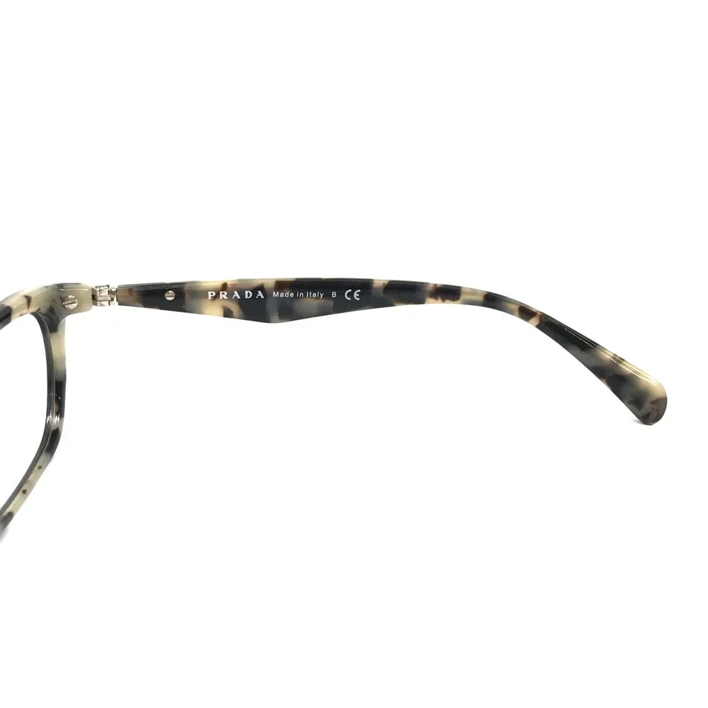 Prada Eyeglasses Frames VPR15P ROK-1O1 Black Tortoise Cat Eye Full Rim 53-16-135